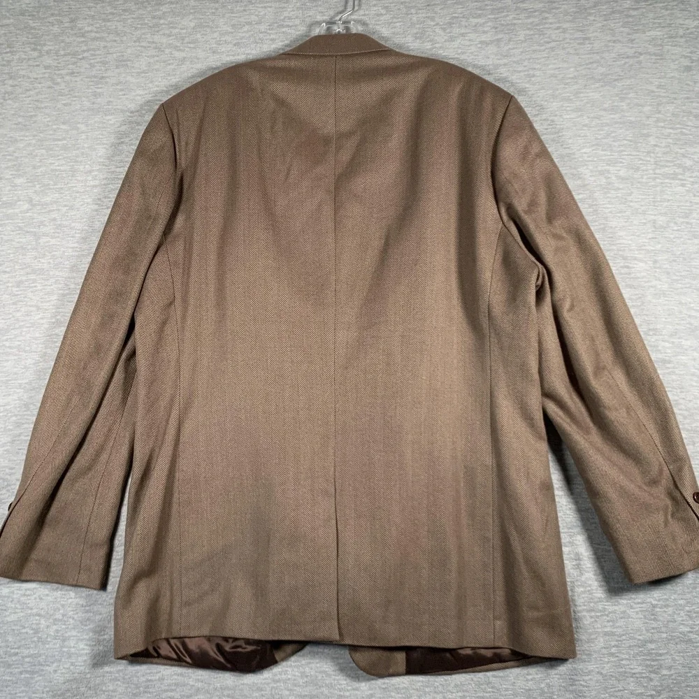 Banana‎ Republic Blazer Mens 46R Brown Herringbone Cotton Wool Sport Coat Italy